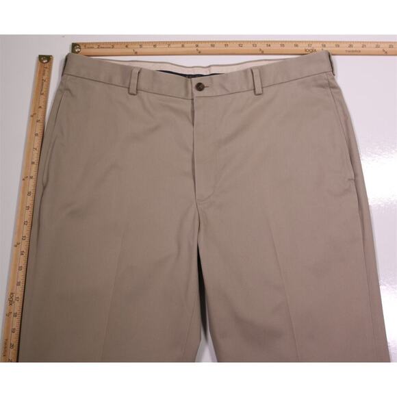 Brooks Brothers Advantage Chino * Lot of 2 * Khaki Flat Front Cotton Pants 38x30 - Picture 12 of 15